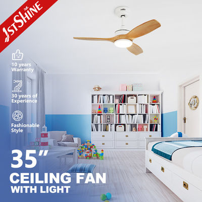 Harga bagus Ruang Kecil 35 Inch Solid Wood Blades Ceiling Fan dengan LED Light Motor DC Pure Copper on line