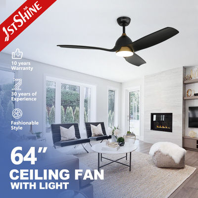 62 Inch Solid Wood Ceiling Fan Dengan Dimmable Led Light Hitam Modern Dc Motor