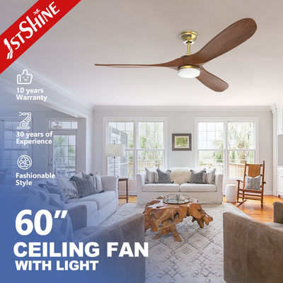 Indoor 10 Wood Blades LED Ceiling Fan with Customized ODM Lighting and Remote Control