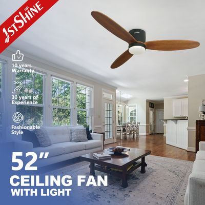Harga bagus Dimmable 6 Speed 52in LED Ceiling Fan Dengan 3 Blade Kayu Padat on line