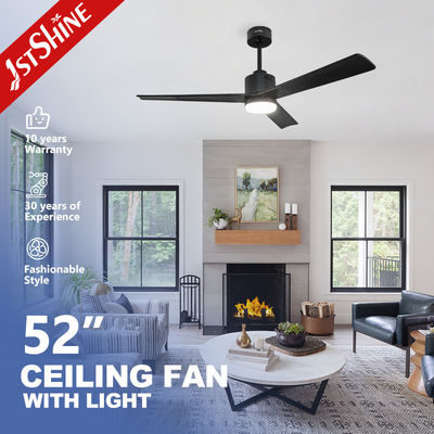 Kipas Langit-langit Dekoratif LED Modern 1stshine Motor DC dengan 10- dan 3 Bilah Kayu Solid
