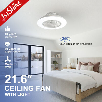 Lampu Kipas Langit-langit Kamar Tidur Modern dengan Motor DC, Aliran Udara Berputar 360° dan Remote Control untuk Pendinginan Hemat Energi