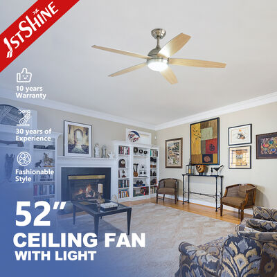 Kipas Langit-Langit Modern 52 Inci dengan Motor DC Senyap dan Bilah Butir Kayu
