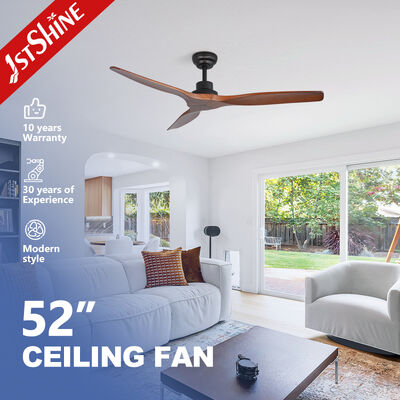 Harga bagus 52 Inch Solid Wood Ceiling Fan dengan Whisper-Quiet DC Motor dan Desain Modern untuk ruang tamu dan kamar tidur on line