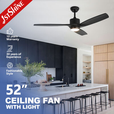 Harga bagus 52 Inch Solid Wood Blades DC Motor Dekorasi Lampu Langit-langit dengan Lampu LED on line