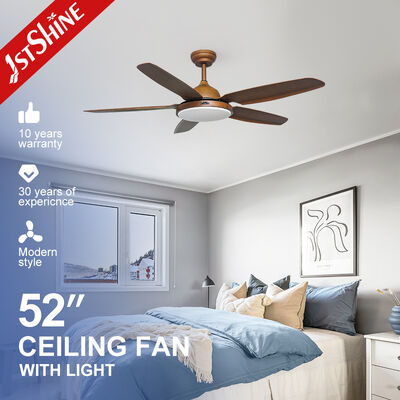 Harga bagus 52 Inch Wood Grain Ceiling Fan dengan Motor Tembaga Ringan untuk Hall Room on line