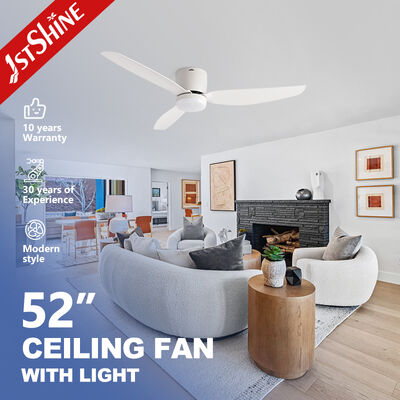 Harga bagus 52 Inch Flush Mount Ceiling Fan dengan Light Featuring Efficient DC Motor untuk Interior Modern On line