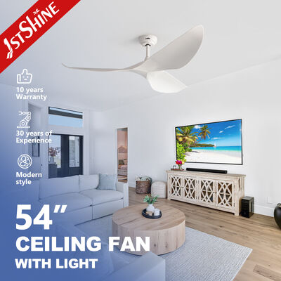 Harga bagus 54 Inch White ABS Ceiling Fan Without Light with DC Motor for Large Airflow in Contemporary Design On line
